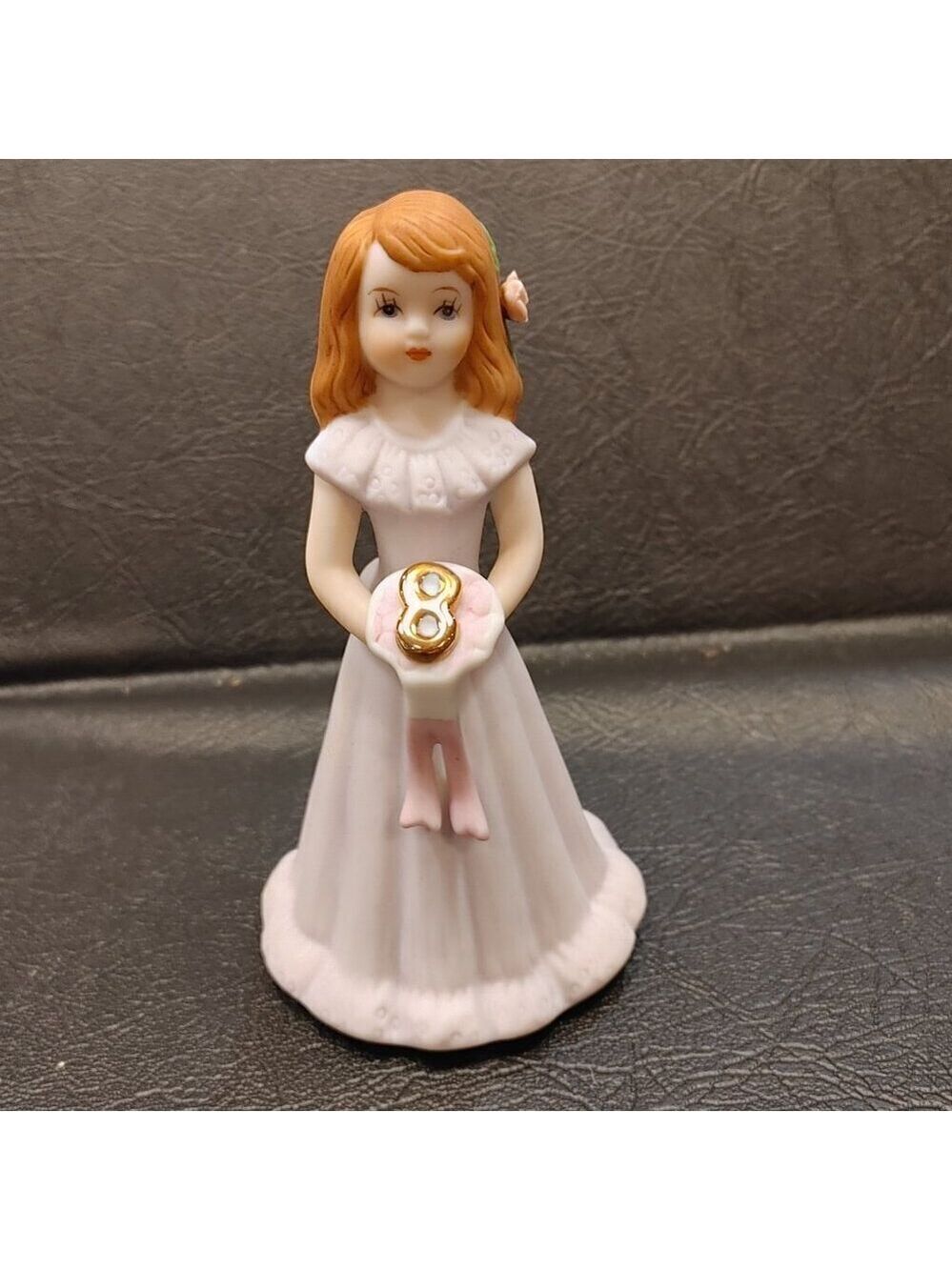 Enesco Growing Up Girls Brunette Age 8 Porcelain Figurine